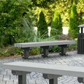 Masonways 72'' x 17'' x 17'' Gray Plastic Backless Dura-Bench with Black Legs 600DURA160GR